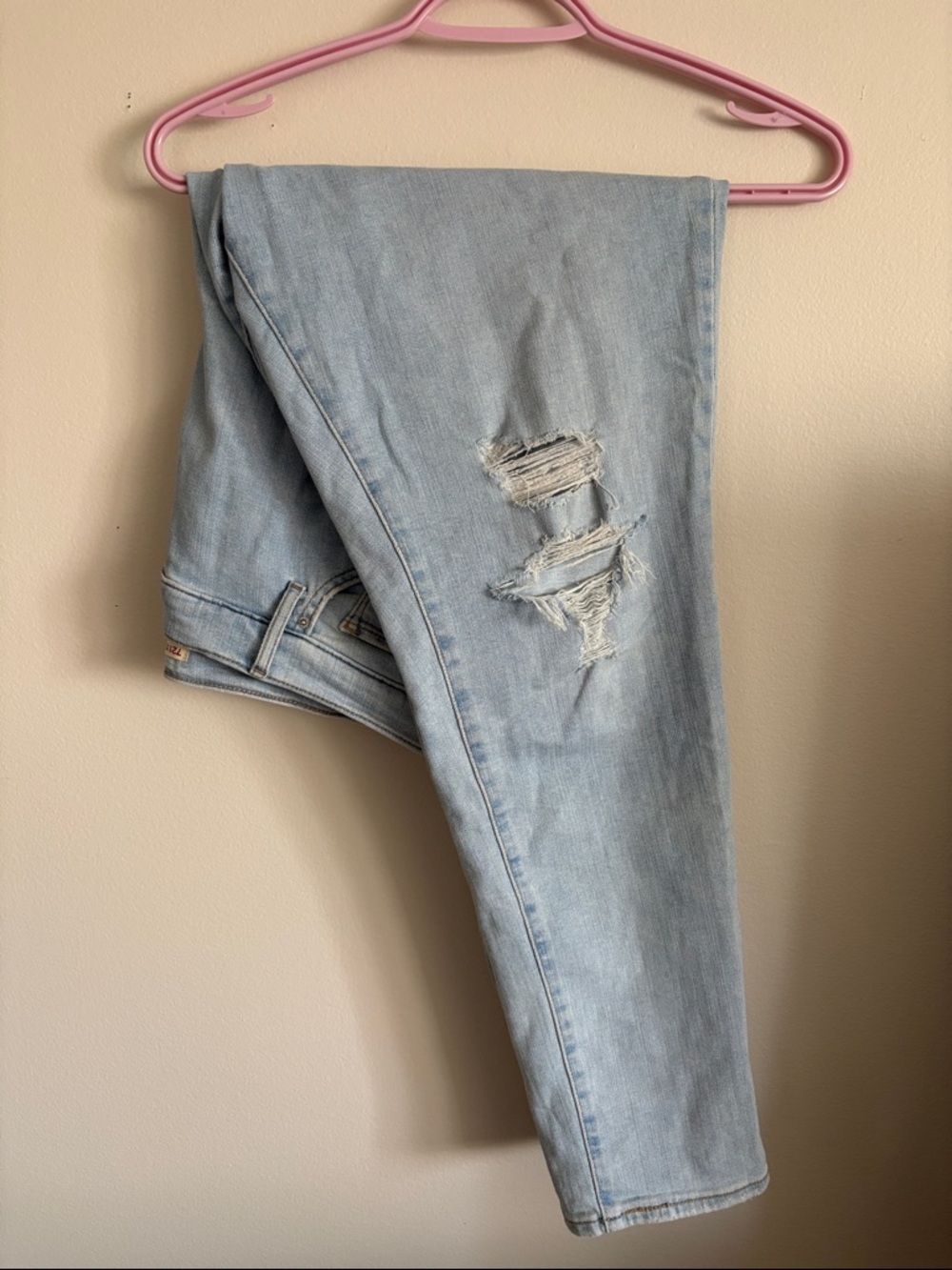 Zara Light Blue Distressed Denim Jeans